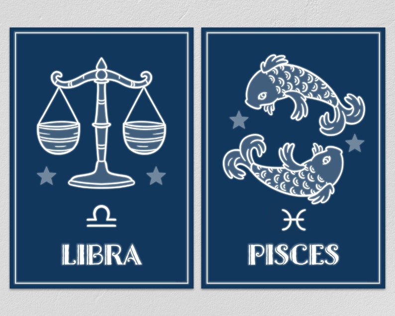 12 Zodiac Sign Printable Cards Star Sign Astrology Cards Instant ...