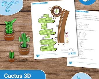 Manualidades de papel 3D de cactus