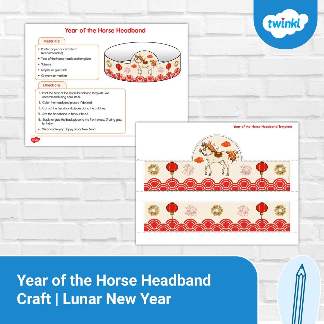 Year of the Horse Headband Craft – Lunar New Year & Chinese New Year ...