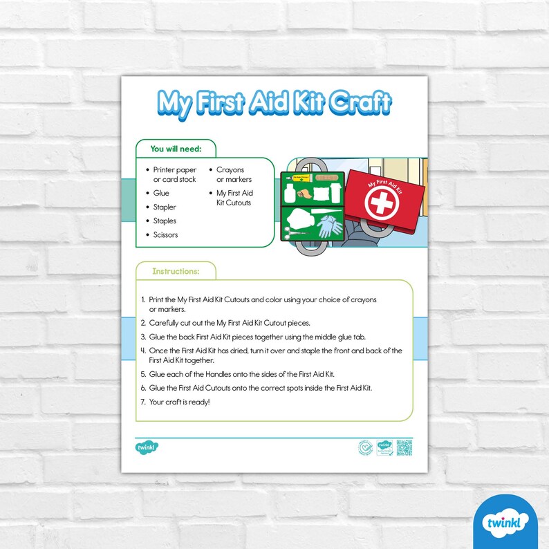 My First Aid Kit Craft – Printable Health & Safety Craft for Kids - Etsy