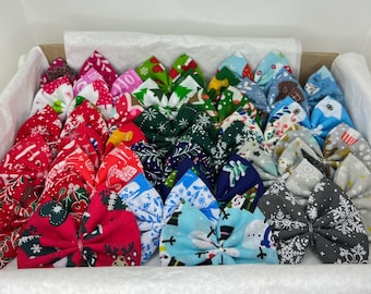 Christmas Selection Bow Ties For Dogs | Perfect for Groomers | Available in 25, 50, 75 & 100 | Christmas Dog Grooming Bows