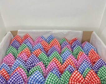 Gingham Bow Ties For Dogs | Perfect for Groomers | Available in 25, 50 , 75 , 100 | Blue, Orange, Pink, Purple, Green