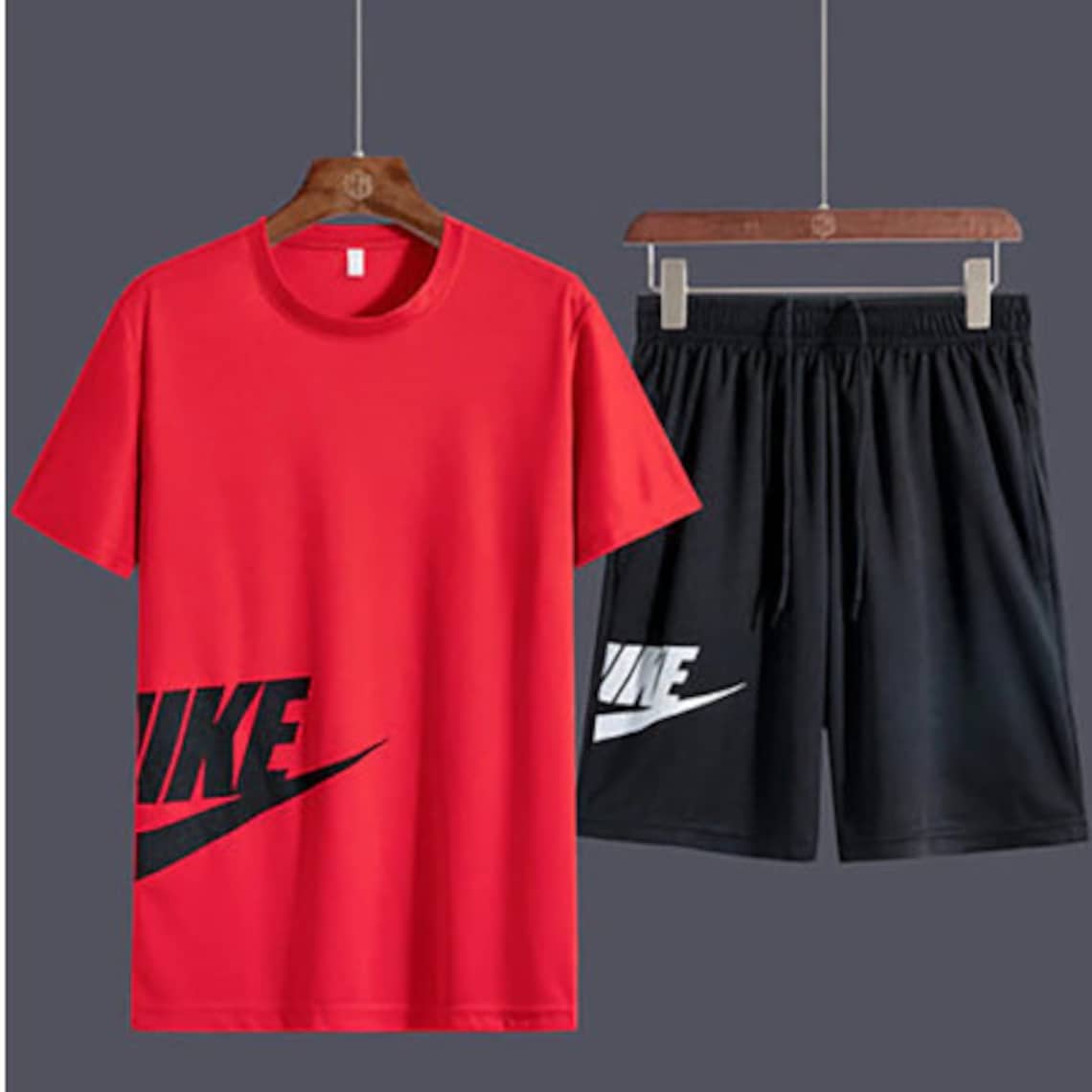 Men's sports Tshirt and shorts suit Highquality printed Etsy