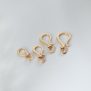 Chiusura con gancio girevole a S in vero oro 18K 14K, chiusura a maglie ovale, potenziatore per ciondoli e pendenti, chiusura con gancio in vero oro massiccio, chiusura potenziatore di fascino