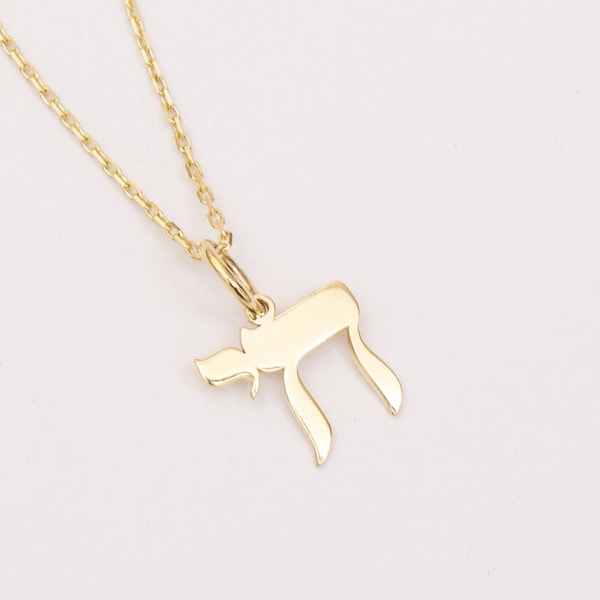 Collana Chai in oro 14 carati, gioiello ebraico, ciondolo con simbolo ebraico