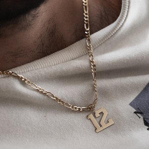 Custom Number Pendant in 14K & 18K Solid Gold - Personalized Sports Jersey, Anniversary, or Birthday Gift - Available in 3 Gold Colors