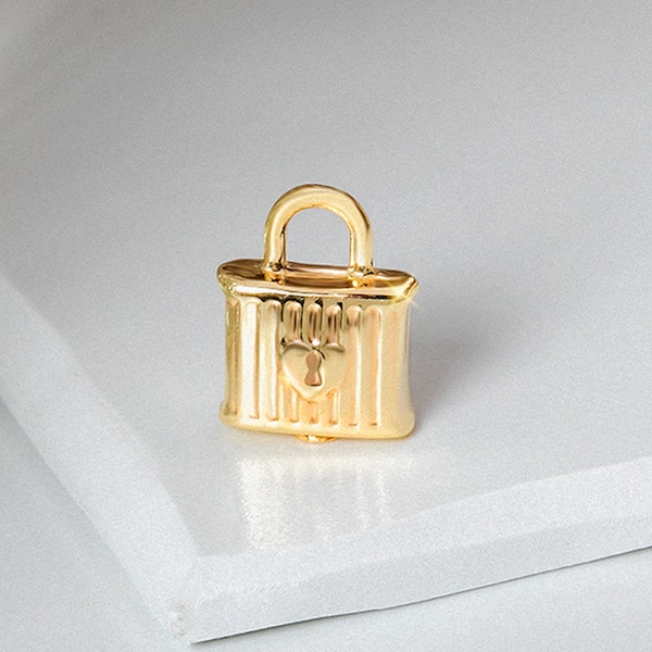 Padlock Urn Necklace, Memorial Jewelry, 14K Solid Gold Tiny Gold Keepsake Pendant For Pet Ashes, Cremation Lock Necklace, Ash Holder Pendant