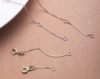 14K 18K Solid Gold Halskette Verlängerung, verstellbare Kette, Anhänger Verlängerung