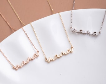 14K 18K Real Gold Dainty Mama Necklace, Delicate Minimalist Mama Necklace is Perfect Gift for Mother's Day, Solid Gold Necklace New Mom Gift