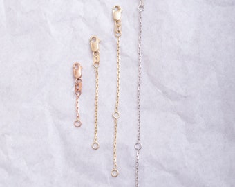 14K 18K Solid Gold Halskette Verlängerungskette, verstellbare Kette