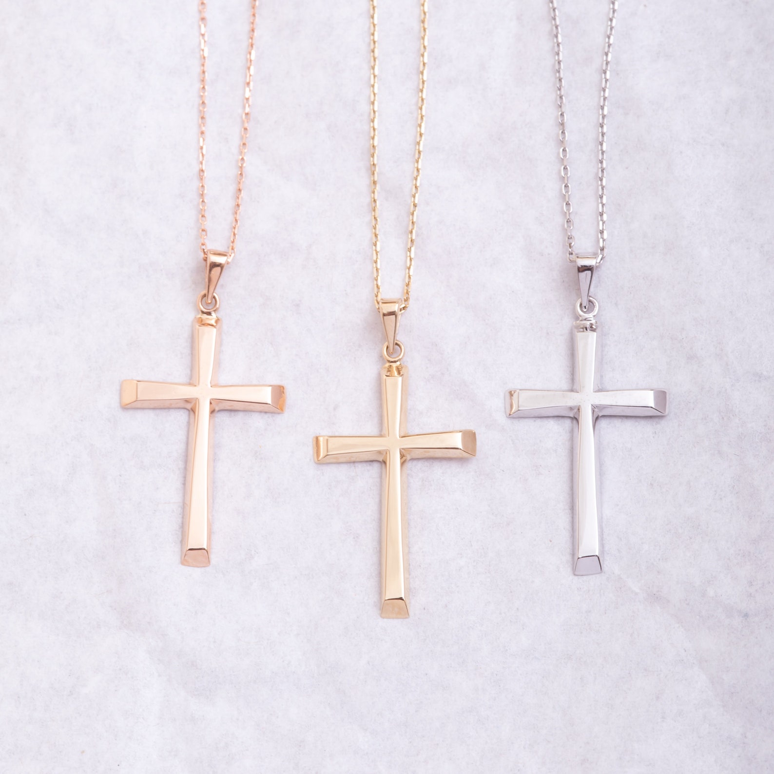 14K 18K Real Gold Dainty Cross Pendant for Necklace Elegant Etsy