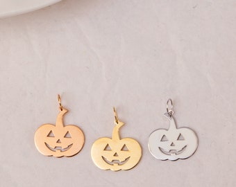 Colgante de calabaza de Halloween - Blanco, dorado, oro rosa - Calabaza Jack O' Lantern