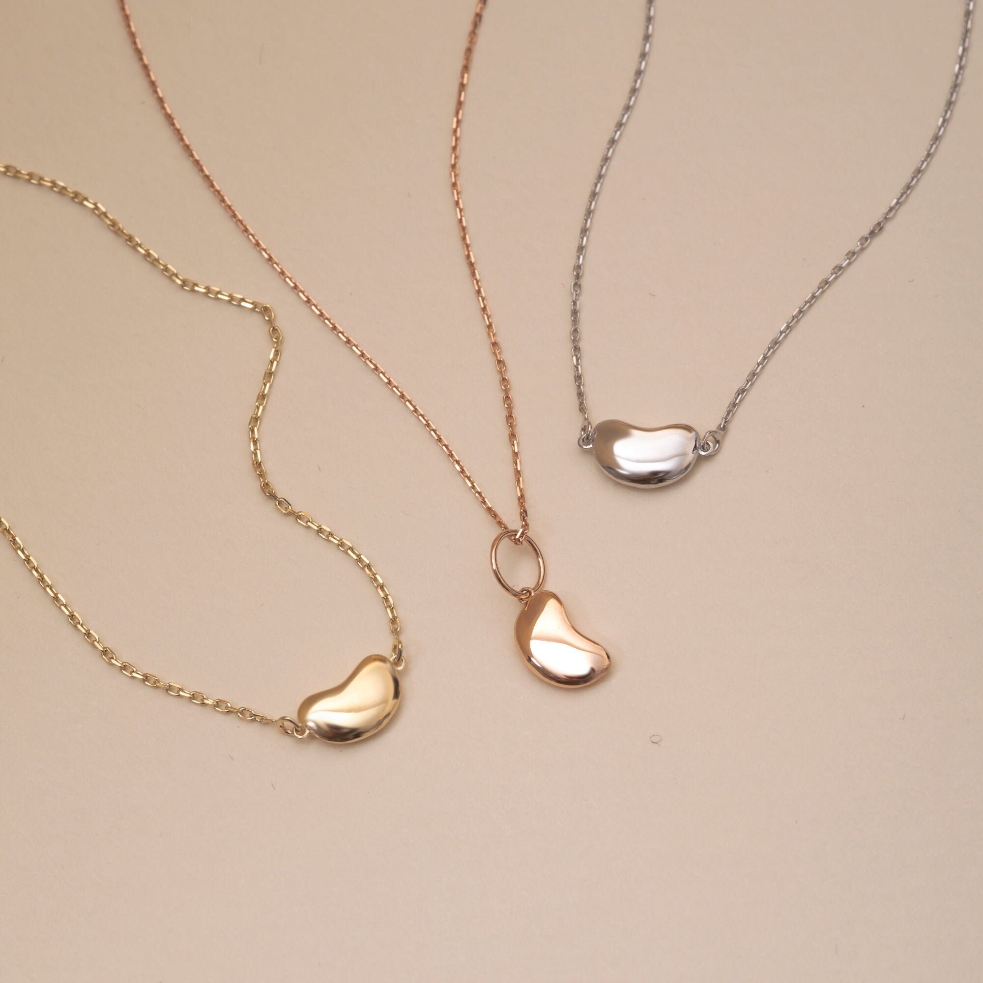 Bean necklace gold clearance