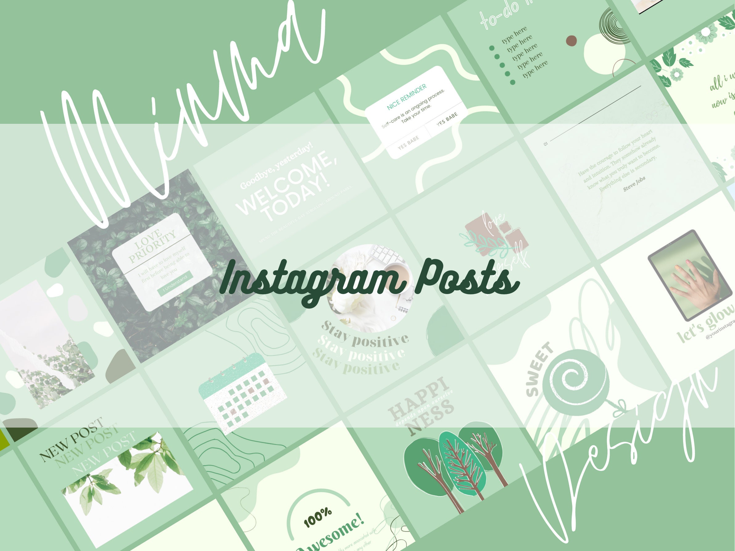 50 Green Templates for Instagram Canva Templates Green | Etsy