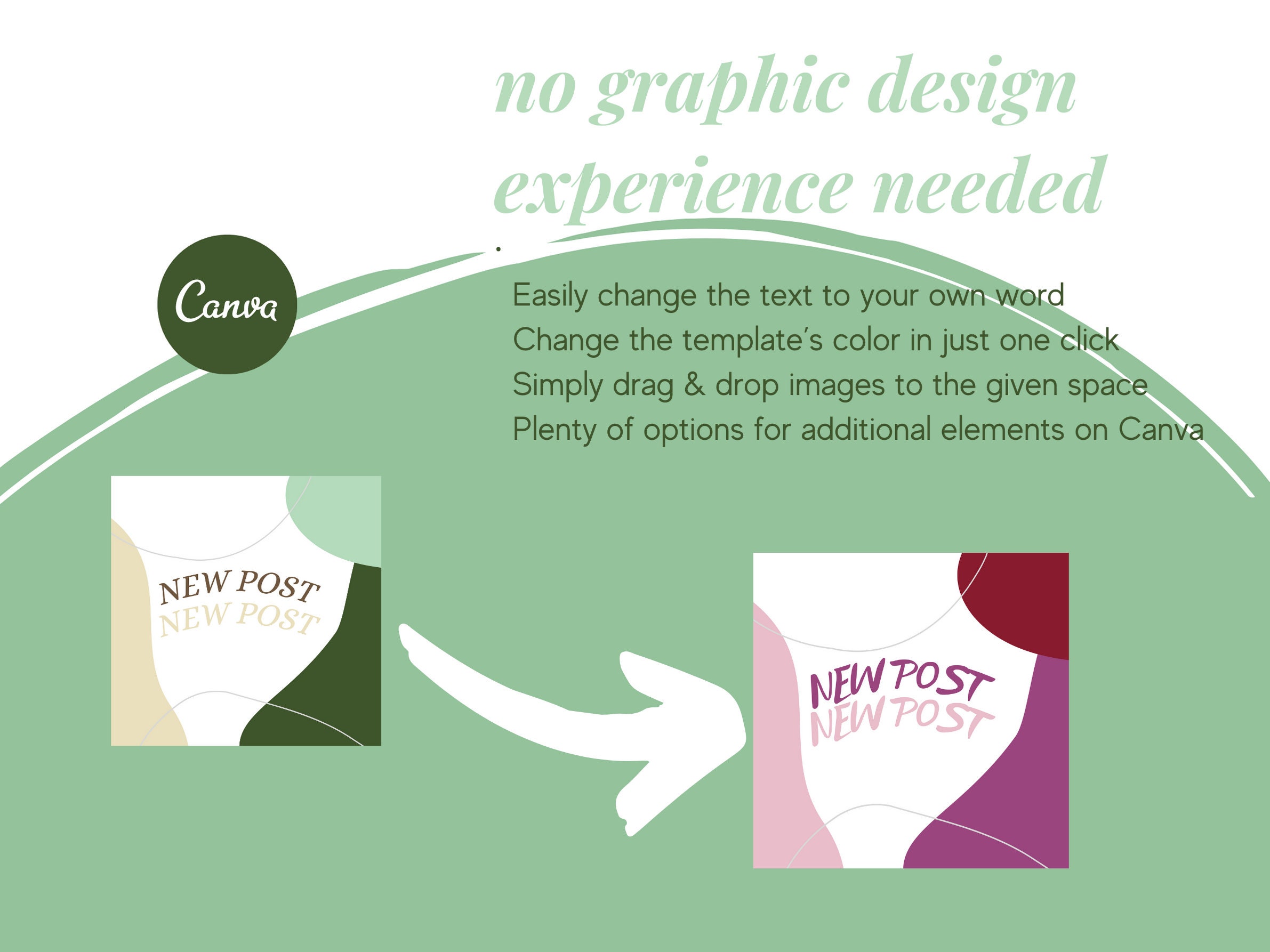 50 Green Templates for Instagram Canva Templates Green | Etsy