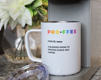 Taza de viaje de acero inoxidable Orca con la definición de Rainbow Profitee