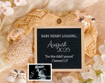 Anuncio cristiano de embarazo: Revelación de bebé neutral (descarga instantánea)