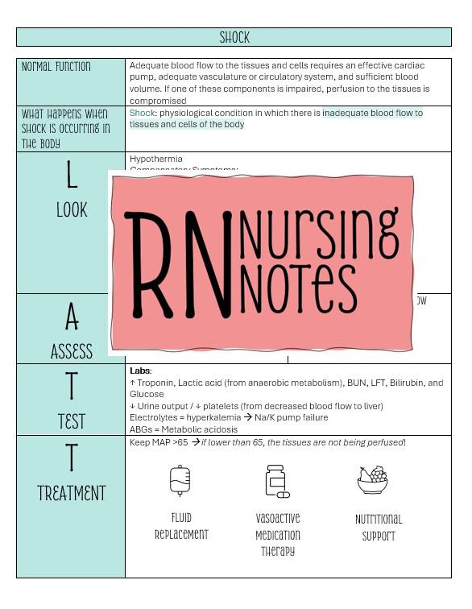 Sepsis Note Sepsis/shock Nursing Notes - Etsy