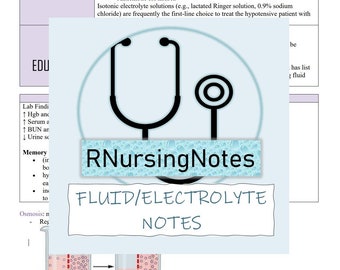 Fluid/Kidney Nursing Note Bundle - 17 PAGES