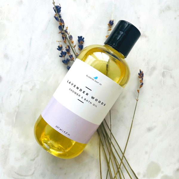 Lavender Woods Shower Oil | Bath Oil | After Shower Bath Oil | Lavender Scented Body Massage Oil | Bath Bead Oil | Oil Bath For Dry Skin