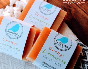 Handmade Orange Lemongrass Goat Milk Soap: Artisan Cold Process