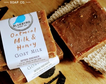 Oatmeal Milk & Honey Soap Bar – Handmade Goat Milk, Exfoliating