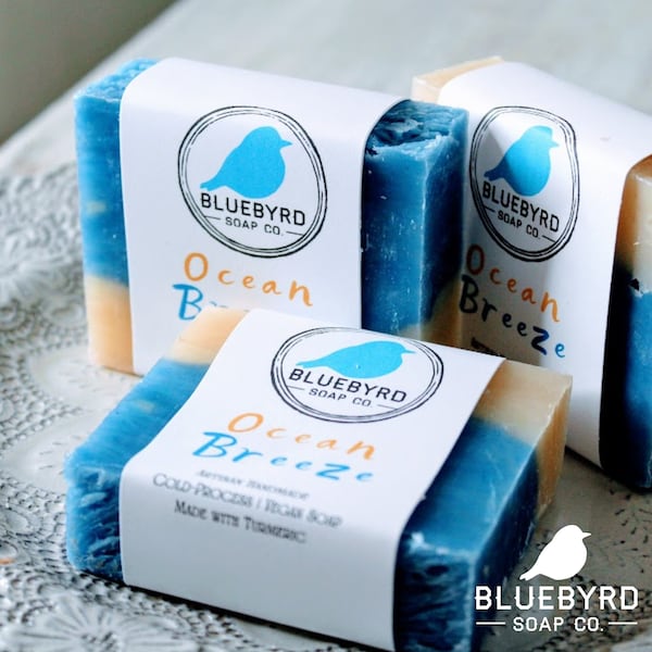 OCEAN BREEZE Fresh Scented Sea Salt Soap ∙ Best Handmade Soap Bars ∙ Cold Process Soap Bars ∙ Natural Bar Soaps ∙ Wholesale Soap Loafs