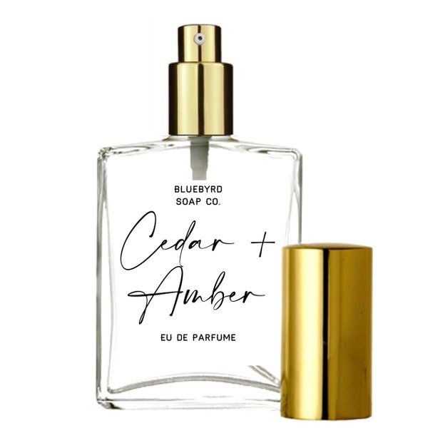CEDARWOOD + AMBER Perfume Oil Roll On Fragrance Oil or Spray | Custom Handmade Amber and Woods Perfume for Women | Pick Scent Options