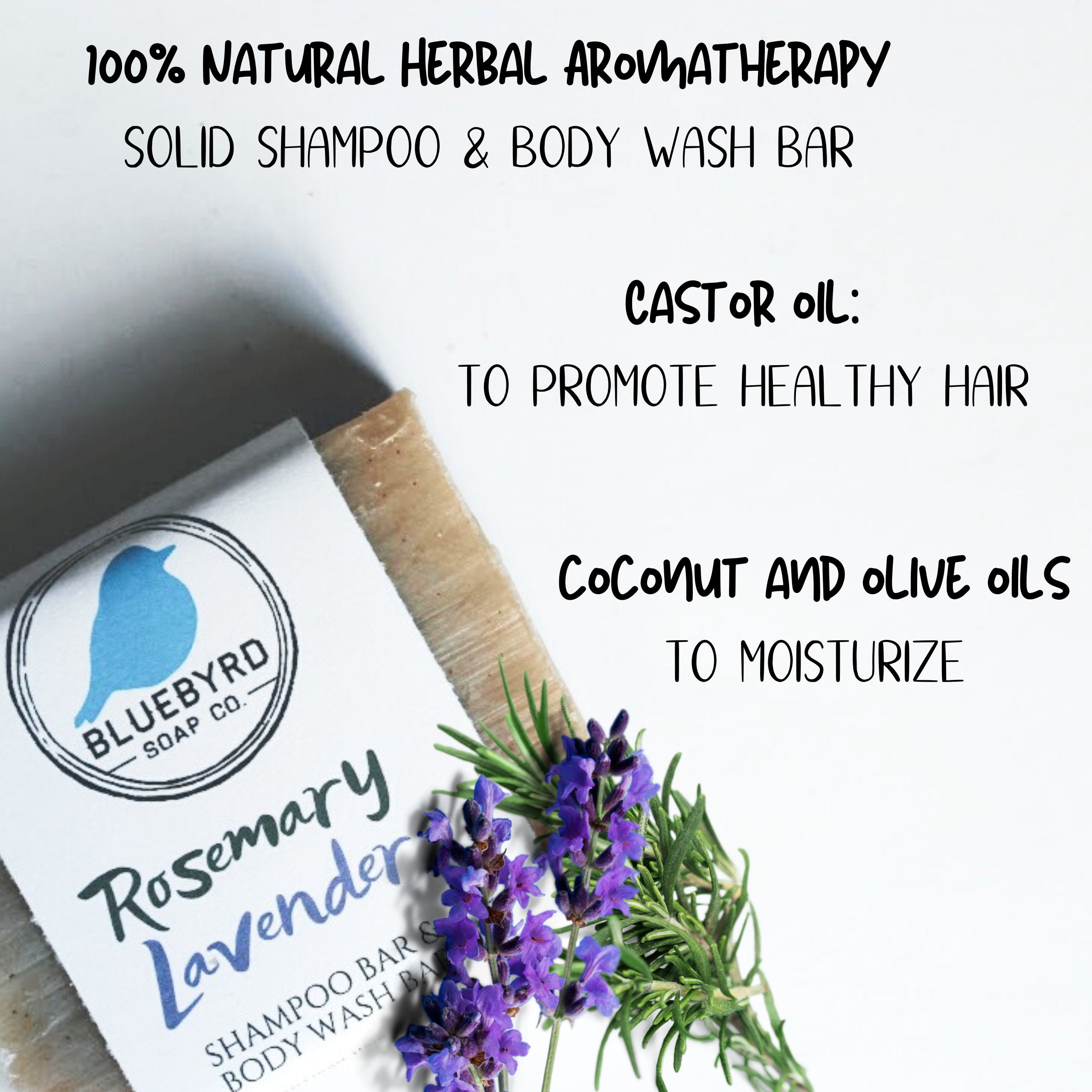 Rosemary Lavender Shampoo Bar & Body Wash Bar 100 All Etsy
