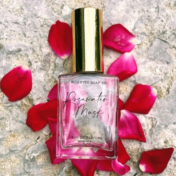 ROSEWATER MUSK Perfume Oil Roll On Fragrance Oil or Spray | Women Floral Musk Fragrance Oil | Choice of Rose Perfume Oil Perfume Spray