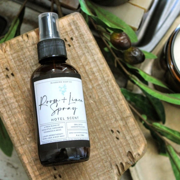 HOTEL Room & Linen Spray Bottles | Handmade Non-Toxic Natural Sprays for Room Car Laundry | Luxury Hotel Scented Home Perfume Spray