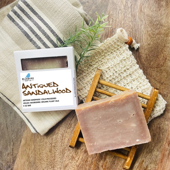 ANTIQUED SANDALWOOD BEST Mens Soap Bar Handmade Natural Man Soap