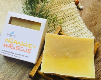 Orange Hibiscus Soap: Natural Aloe Vera Handmade Soap Bar