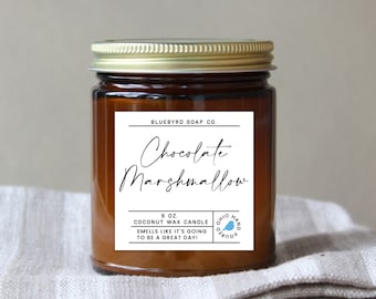 Chocolate Marshmallow Candle: Coconut Wax, Hot Cocoa Scent