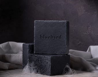 Lavender Charcoal Soap Bar | 3 Bar Pore Detoxifying Cleanser, Vegan Essential Oil Soap, Face & Body Cleansing Bar