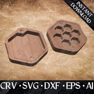 Würfel Box CNC Design Datei crv, svg, dxf, eps, ai, für DnD, Tabletop Gaming, Dungeons and Dragons, Pläne, digitale Datei