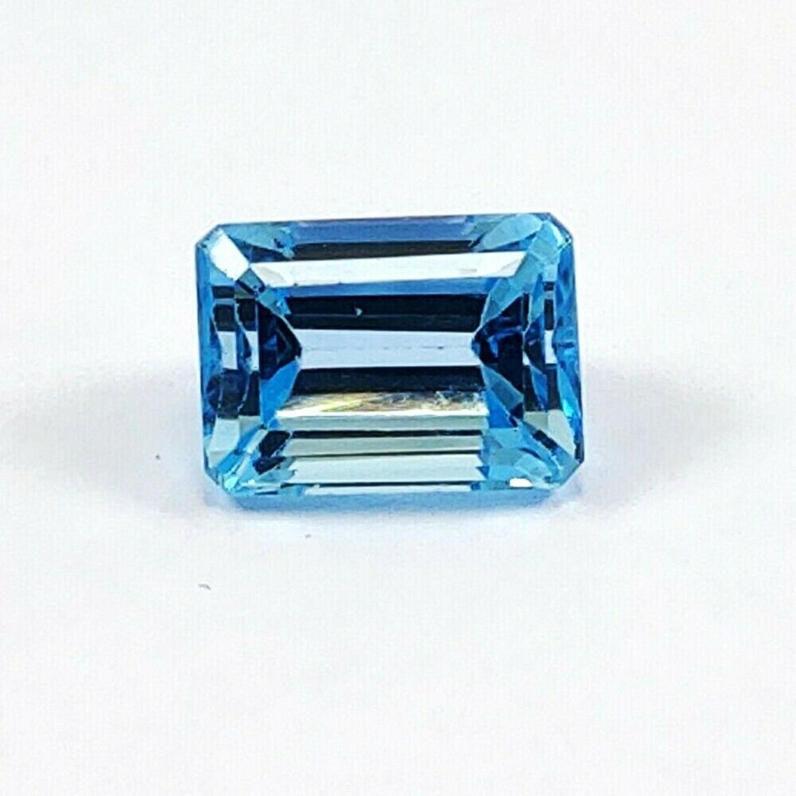 Natural Blue Topaz Emerald Faceted Cut Loose Gemstone Premium | Etsy