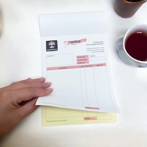 A5 Personalizowany notes do faktur - 50 zestawów - NCR Pad Print Receipt FULL COLOR, Papier firmowy, Notes do faktur, Notes do faktur