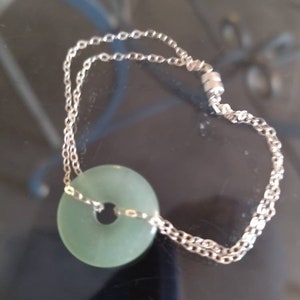 Aventurine and 925 silver bracelet