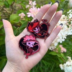 Hazbin Hotel Alastor & Rosie 2&quot; Valentine Enamel Pins !!!!READ DISCRIPTION!!!!