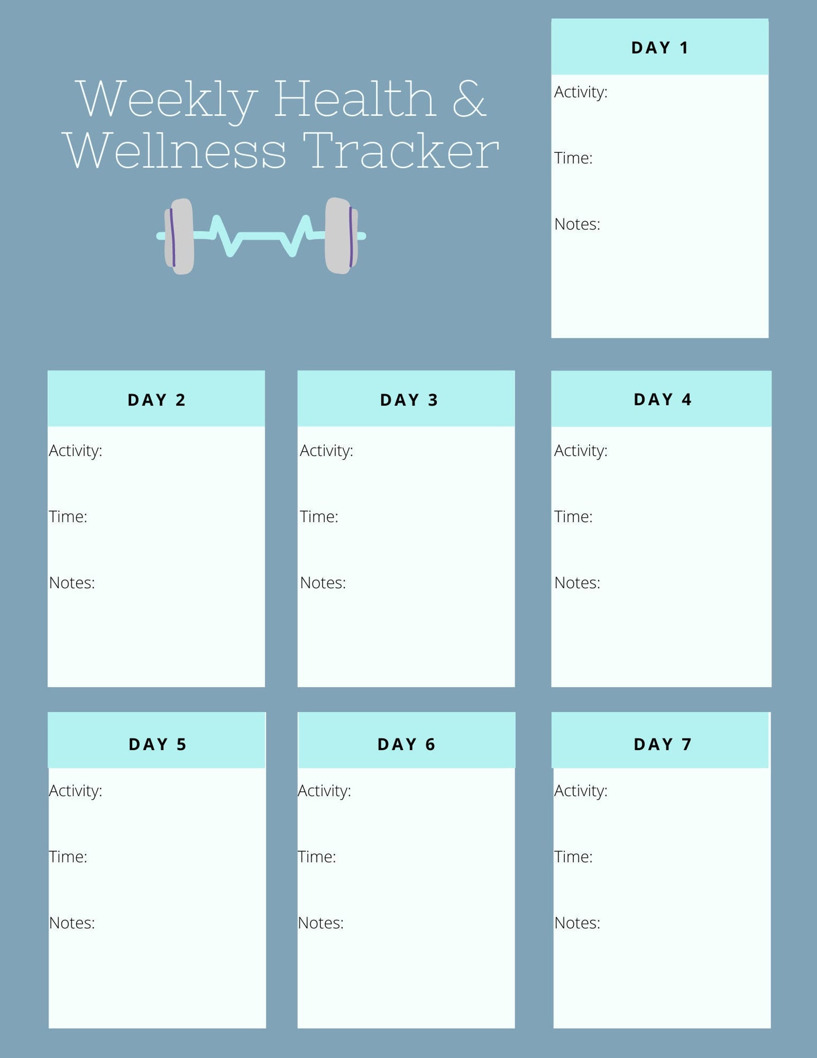 Health and Wellness Digital Planner Etsy
