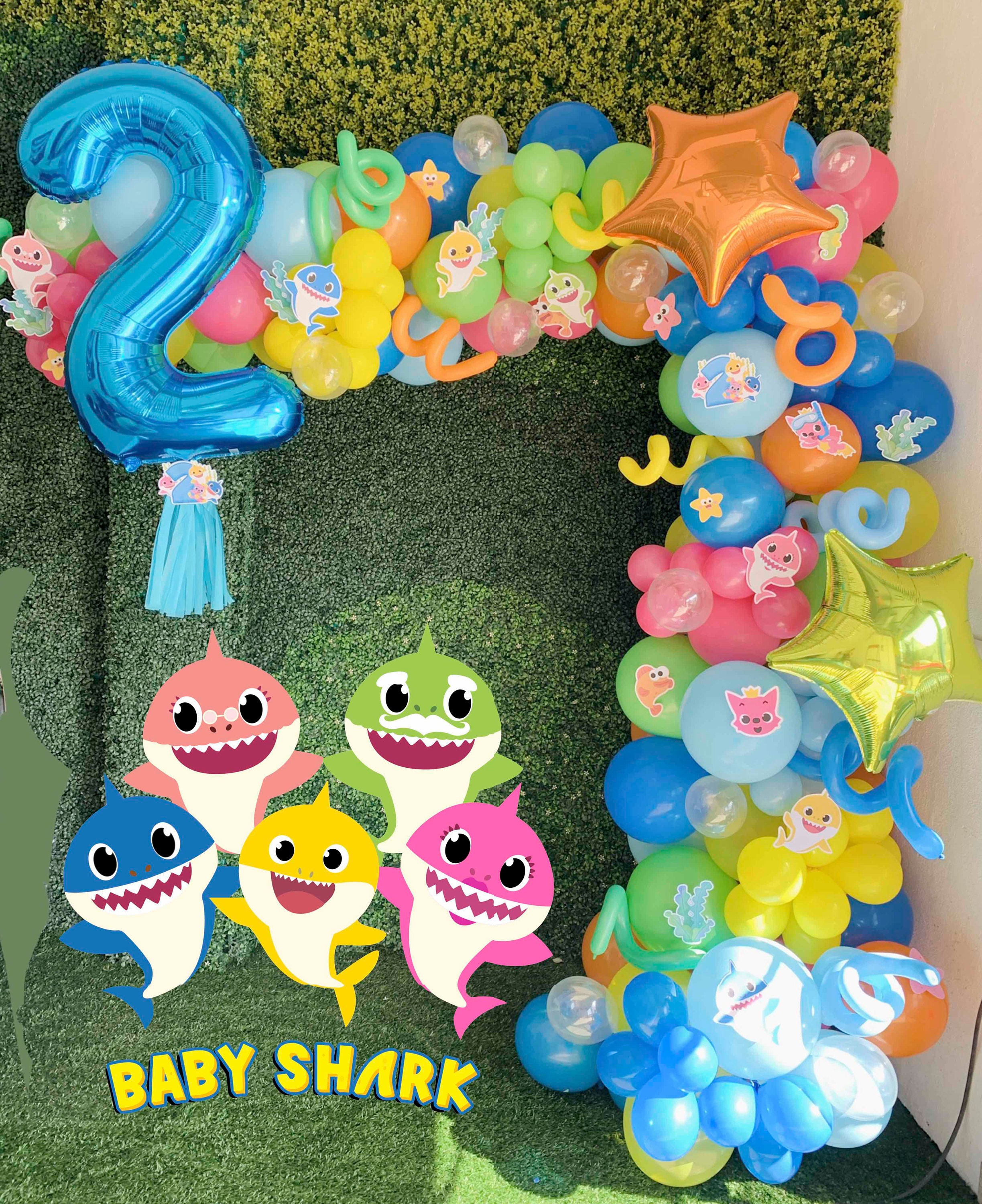 Juego de 4 manteles para Fiesta de cumpleaños Micher Baby Shark Table Cover Party Supplies Decoraciones 