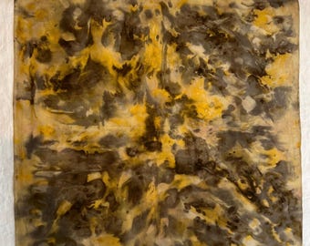 Botanically Dyed, Hand Painted Silk Scarf