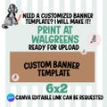 CUSTOM banner template | Walgreens Printable | 2x6  | Banner Template| Digital Download