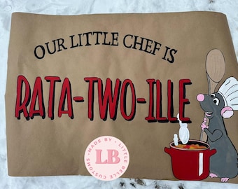 Rata-TWO-ille Birthday Handpainted Banner | Ratatouille  inspired birthday | 2nd Birthday Party Theme **READY to SHIP**