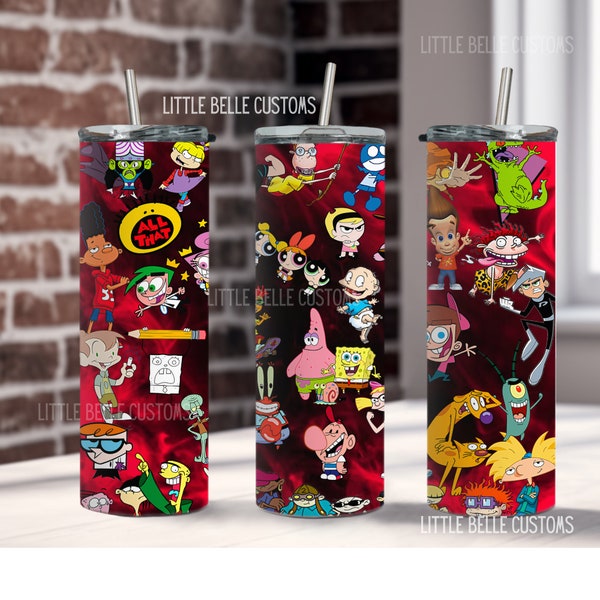 20 oz Sublimation Tumbler 2000s  90s Characters Tv Shows PNG JPG file Gen Z Millennial, Digital Download 00s Baby 90s Baby