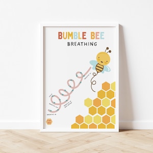 Kids breathing poster, grounding technique, self regulation, star breathing, therapist office decor, counselling office decor, counsellor