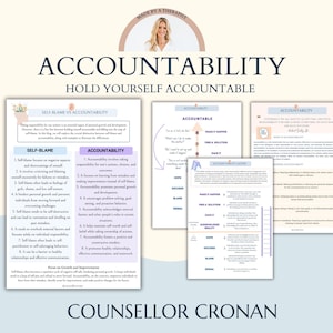 Accountability Worksheets - Self-blame vs accountability. Accountability ladder, self-awareness, self-growth, positive mind, business coach