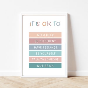 Affiche d'affirmations positives, je suis une affiche, note à moi-même, affiche inspirante, vous comptez, art de bureau de thérapie, affiche d'ancrage, calmez-vous,