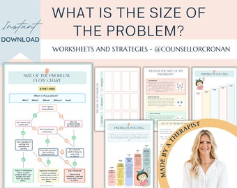 The size of the problem worksheets, kids therapy, executive functioning skills, ADHD management, group therapy, therapy worksheets,